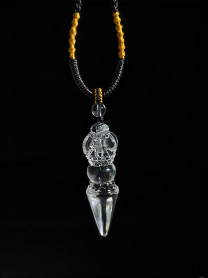 Vajra Demon Subduing Pestle Obstruction Removal Crystal Kailash Energy Blessing Himalaya Tibetan White Crystal