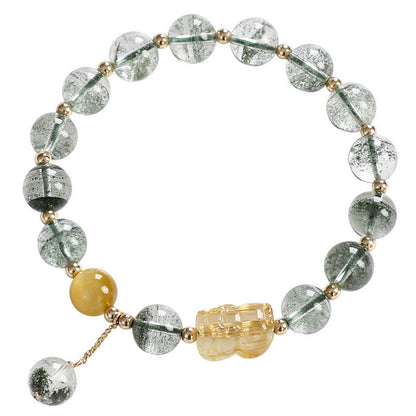 Buddha Stones Green Phantom Citrine PiXiu Confidence Bracelet