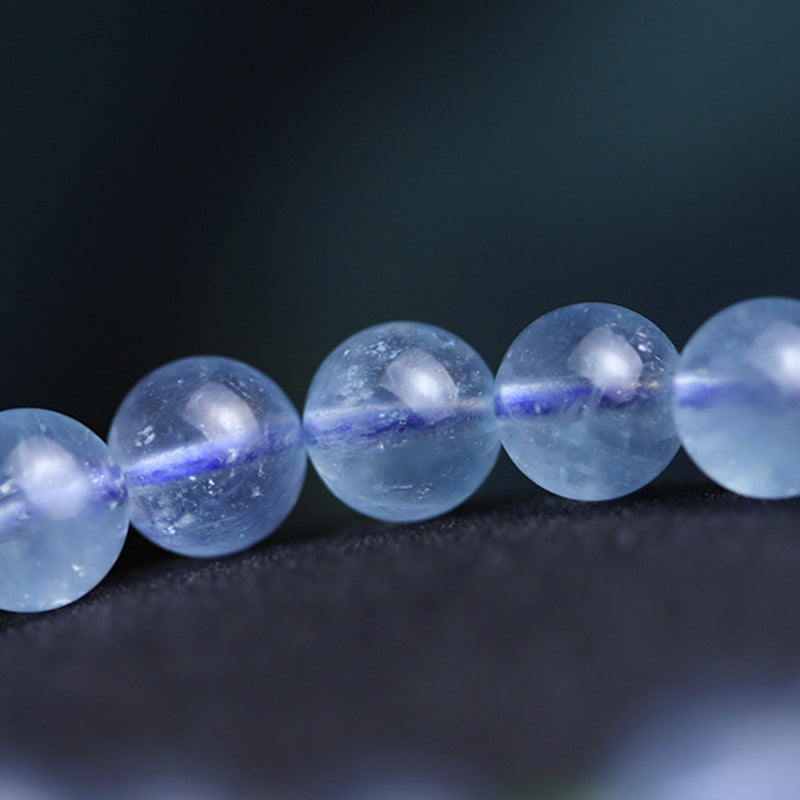 Buddha Stones Aquamarine Red Agate Peace Gourd Charm Bracelet