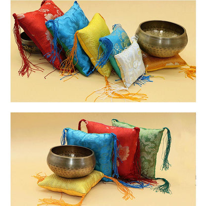 Buddha Stones Tibetan Singing Bowl Cushion Decoration with Tassel Decoration