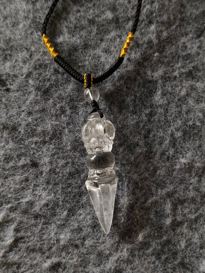 Vajra Demon Subduing Pestle Obstruction Removal Crystal Kailash Energy Blessing Himalaya Tibetan White Crystal