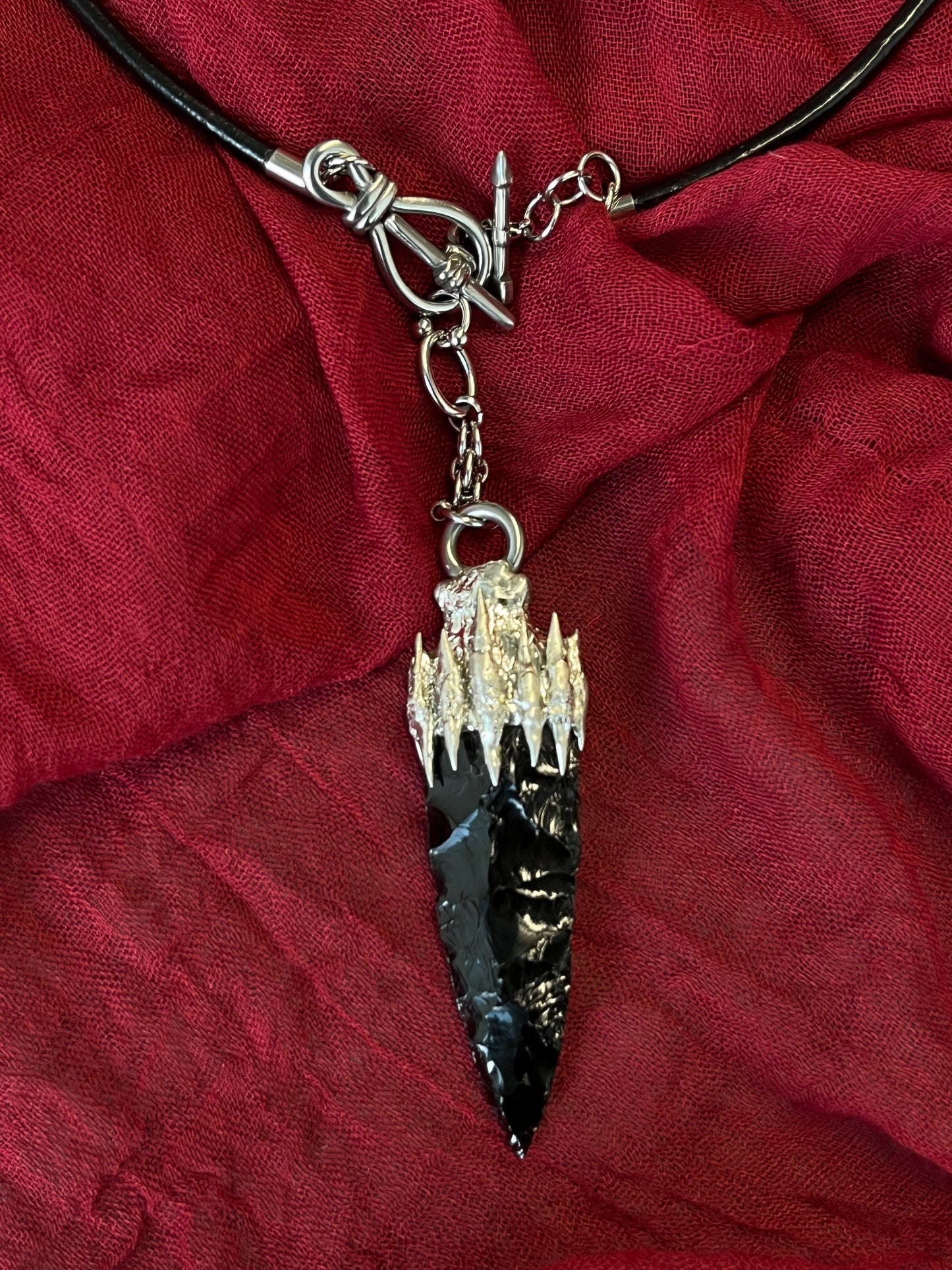 Obsidian Power Spiritual Pendulum Pendant - Protective Energy, Handcrafted Black Obsidian Necklace