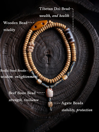 Kailash Energy Blessing Guardian Bodhi 108 Mala Beads