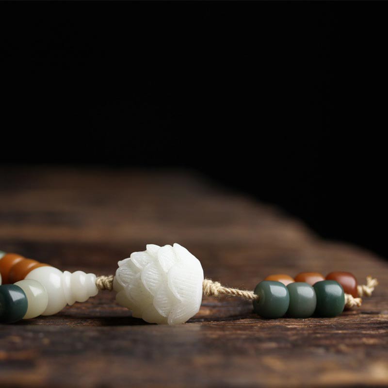 Buddha Stones Bodhi Lotus Mala Harmony Necklace Bracelet