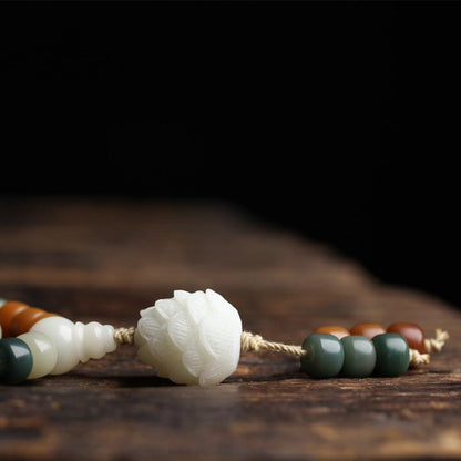 Buddha Stones Bodhi Lotus Mala Harmony Necklace Bracelet
