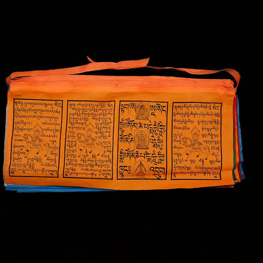 Buddha Stones Tibetan 5 Colors Windhorse Auspicious Outdoor 25 Pcs Prayer Flag