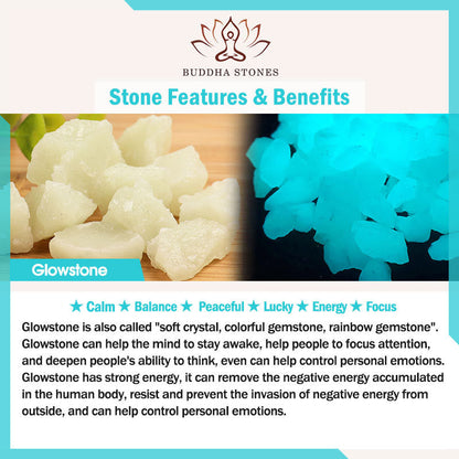 Buddha Stones Tibetan Turquoise Glowstone Luminous Bead Lotus Protection Bracelet