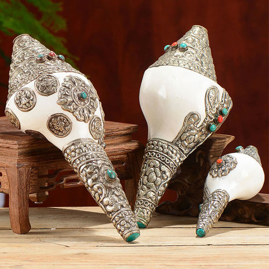 Buddha Stones Tibetan Natural Shankha Conch Shell Seashell Wealth Lucky Home Decoration