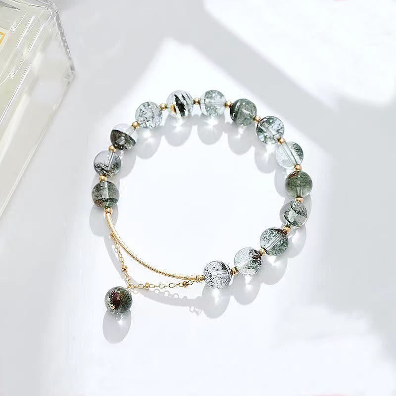 Buddha Stones Green Phantom Crystal Confidence Charm Bracelet