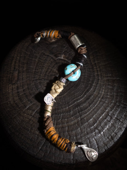 Serenity Balance Turquoise Bracelet | Tibetan-Inspired Woven Design