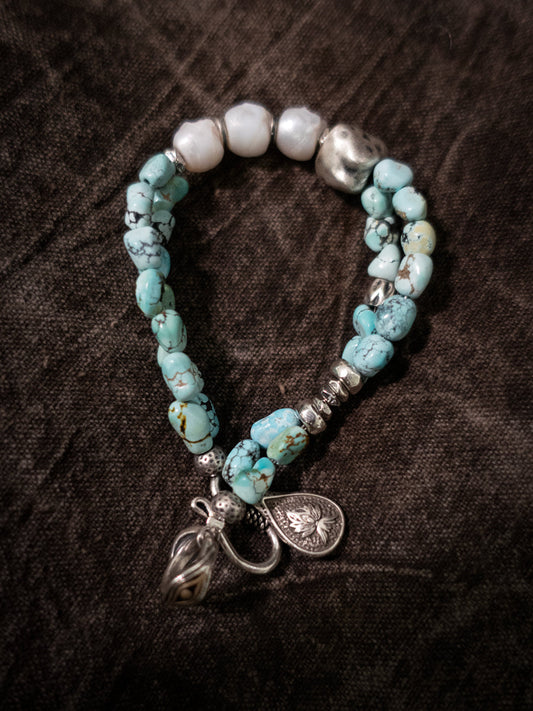 Balance Wisdom Turquoise Bracelet | Citoline & Sterling Silver Design