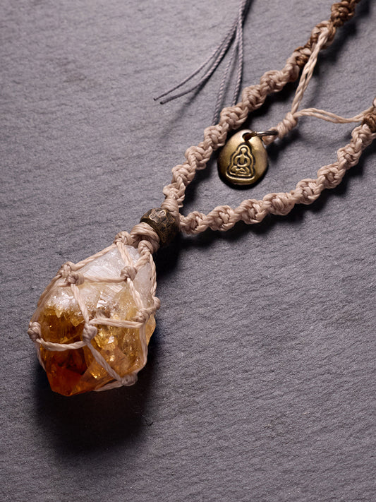 Golden Citrine Crystal Pendant