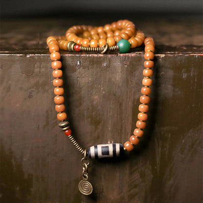 Wisdom Focus Bracelet | Bodhi Seed and Dzi Bead Bracelet for Concentration and Spiritual Insight