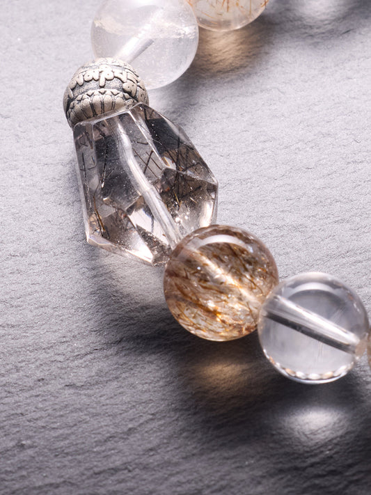 Inner Shield Super Seven Quartz Bracelet for Protective and Peace Energy