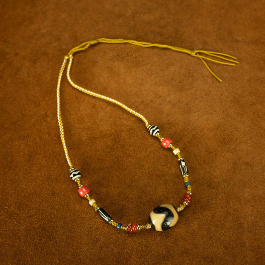 108 Bead Tibetan Dzi Bead Necklace