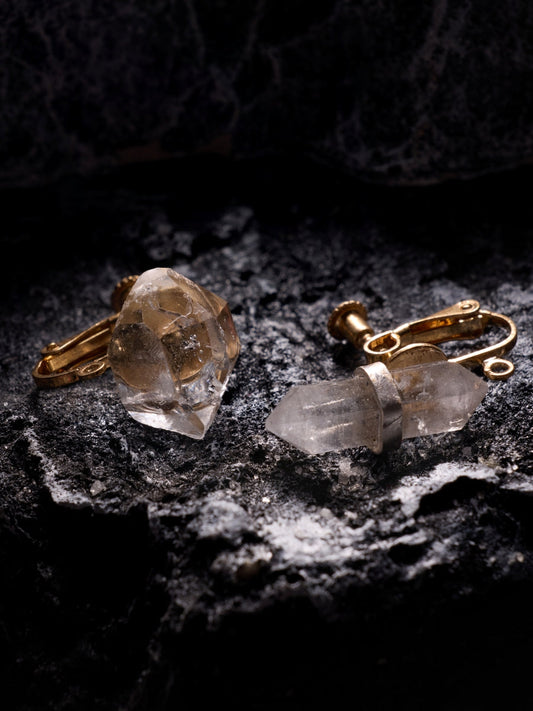 Crystal Drop Earrings with Gold Accent