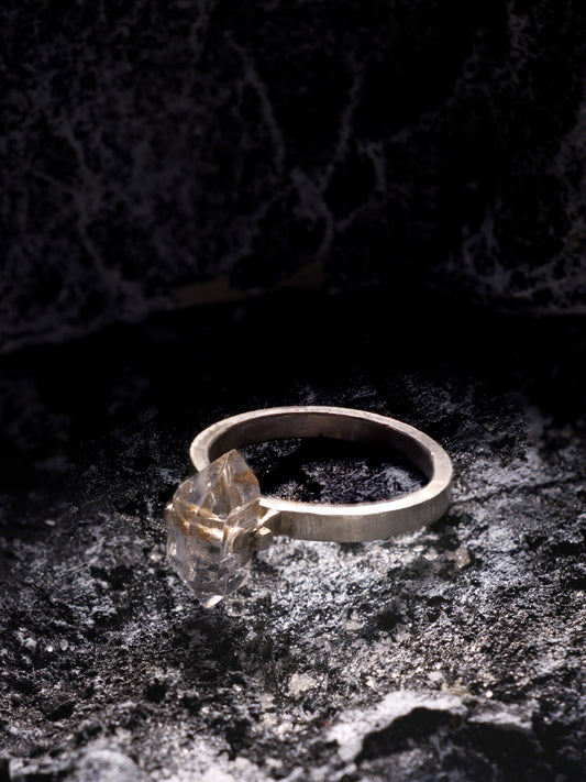 Eternal Clarity Raw Quartz Sterling Silver Ring