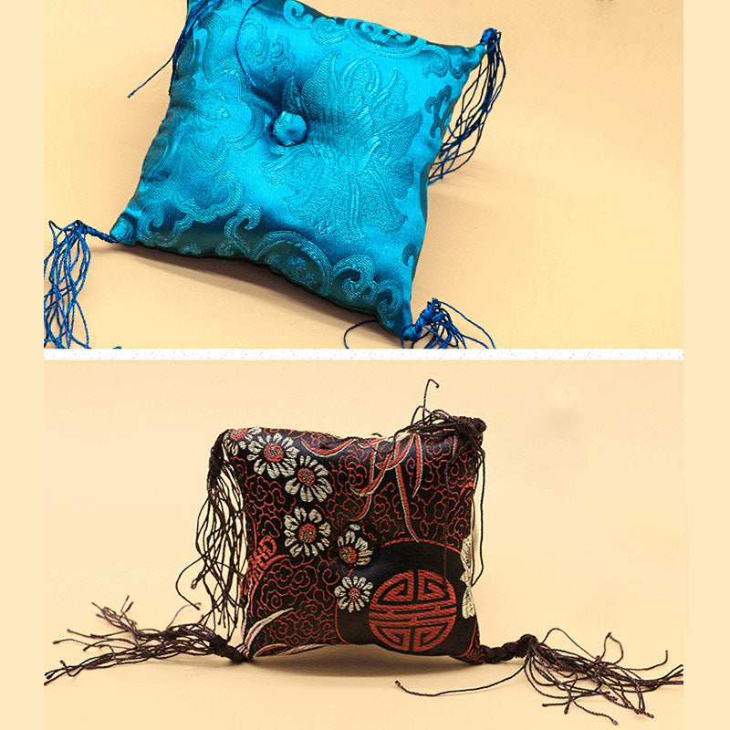 Buddha Stones Tibetan Singing Bowl Cushion Decoration with Tassel Decoration