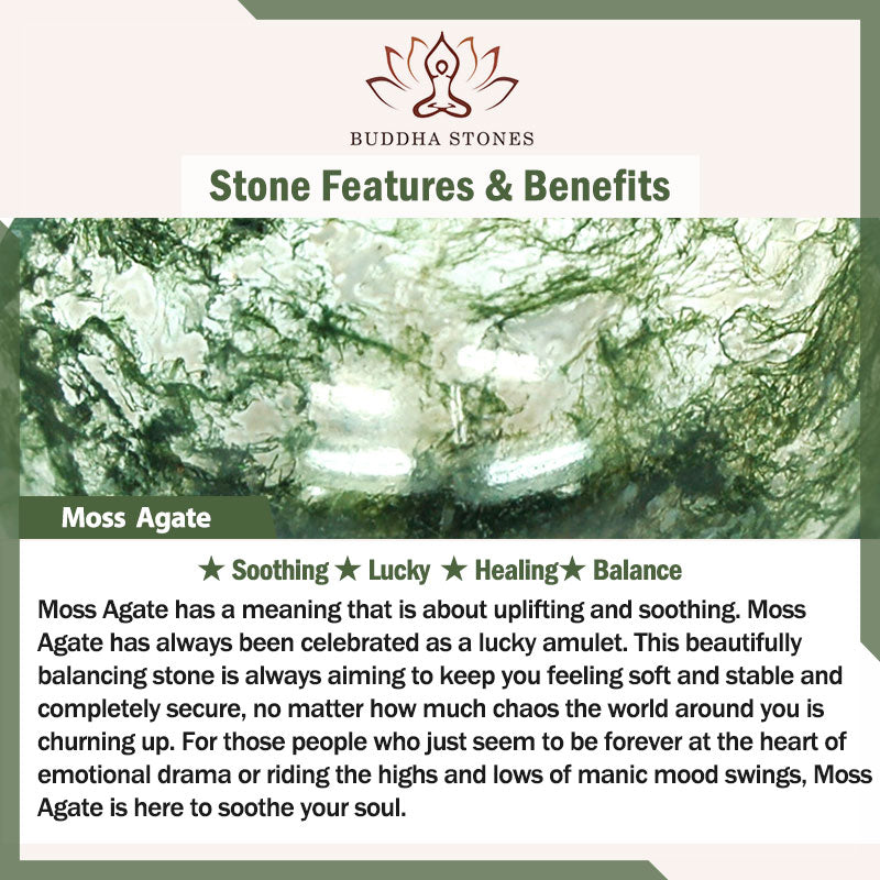 Buddha Stones Moss Agate Lucky Balance Bracelet