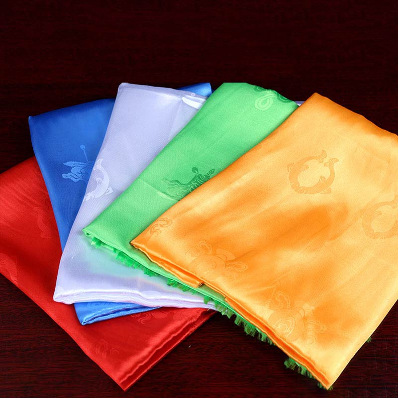 Buddha Stones Tibetan Blessing Auspicious 5 Colors Khata Decoration