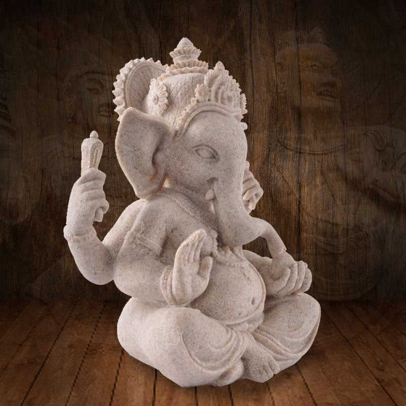 Buddha Stones Ganesh Ganpati Elephant Statue Wealth Blessing Home Decoration