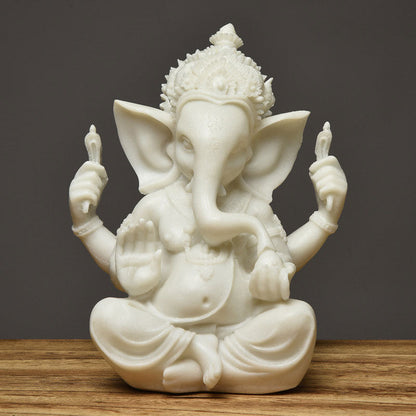 Buddha Stones Ganesh Ganpati Elephant Statue Wealth Blessing Home Decoration
