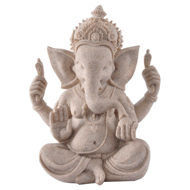 Buddha Stones Ganesh Ganpati Elephant Statue Wealth Blessing Home Decoration