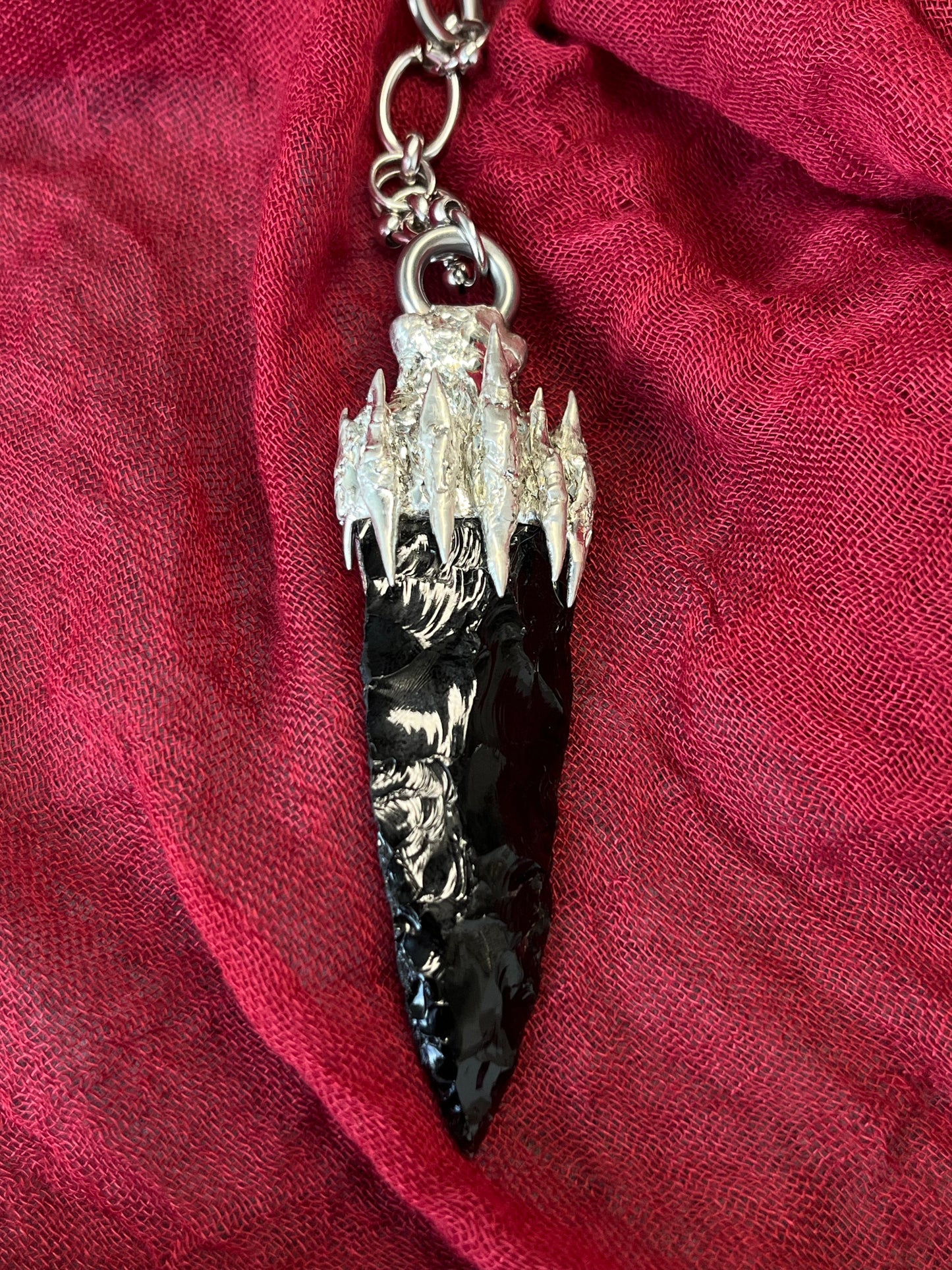 Obsidian Power Spiritual Pendulum Pendant - Protective Energy, Handcrafted Black Obsidian Necklace