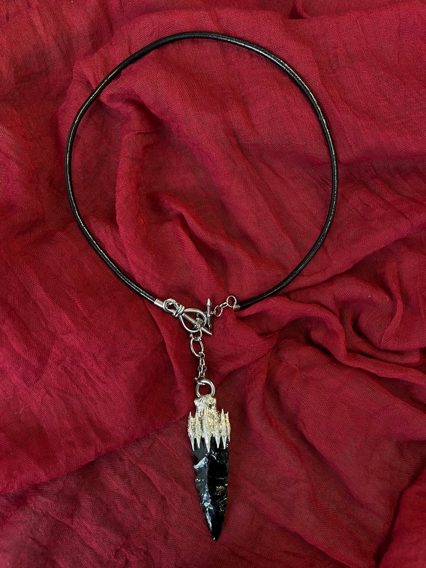 Obsidian Power Spiritual Pendulum Pendant - Protective Energy, Handcrafted Black Obsidian Necklace