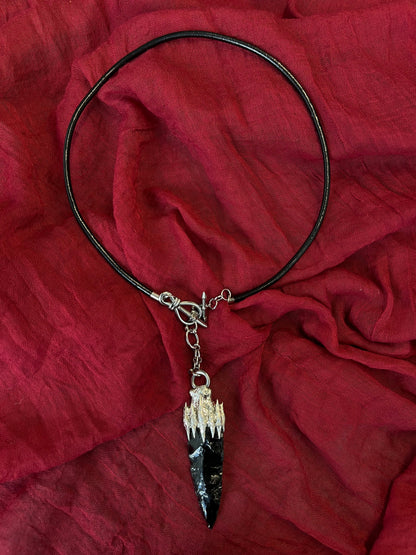 Obsidian Power Spiritual Pendulum Pendant - Protective Energy, Handcrafted Black Obsidian Necklace