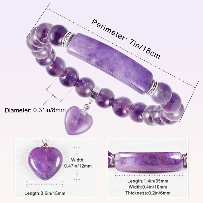 Buddha Stones "All the best for Calm and Wisdom" Amethyst Love Bracelet Includes Gift Message Card