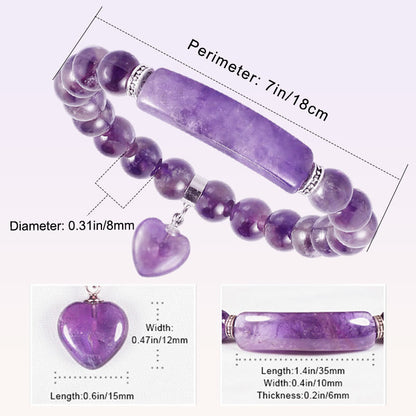 Buddha Stones "All the best for Calm and Wisdom" Amethyst Love Bracelet Includes Gift Message Card