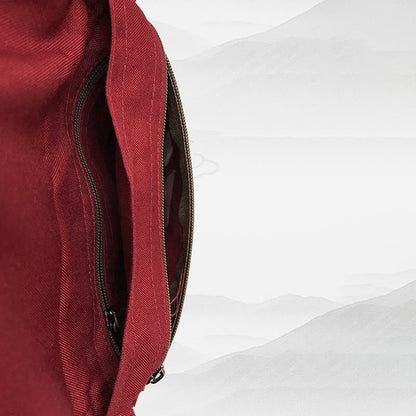 Buddha Stones Handmade OM Mantra Embroidered Spiritual Mind Practice Cotton Crossbody Bag Shoulder Bag Cellphone Bag