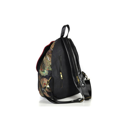 Buddha Stones Peacock Embroidery Canvas Tassel Backpack