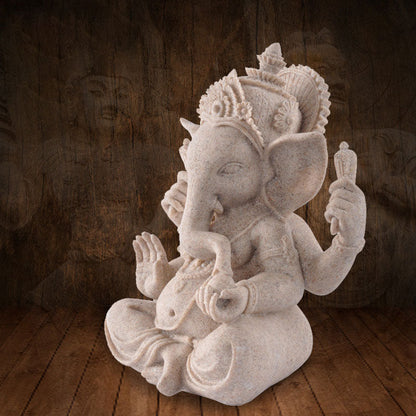 Buddha Stones Ganesh Ganpati Elephant Statue Wealth Blessing Home Decoration