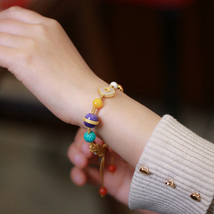 Buddha Stones 925 Sterling Silver Natural Hetian Jade Amber Red Agate Crystals Luck Bracelet