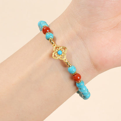 Buddha Stones Turquoise Bead Protection Balance Bracelet