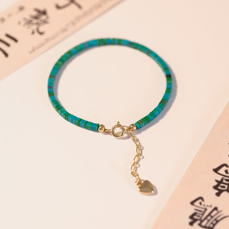 Buddha Stones Turquoise Beaded Friendship Strength Chain Bracelet