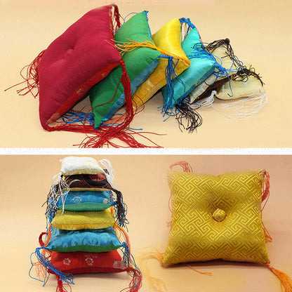 Buddha Stones Tibetan Singing Bowl Cushion Decoration with Tassel Decoration