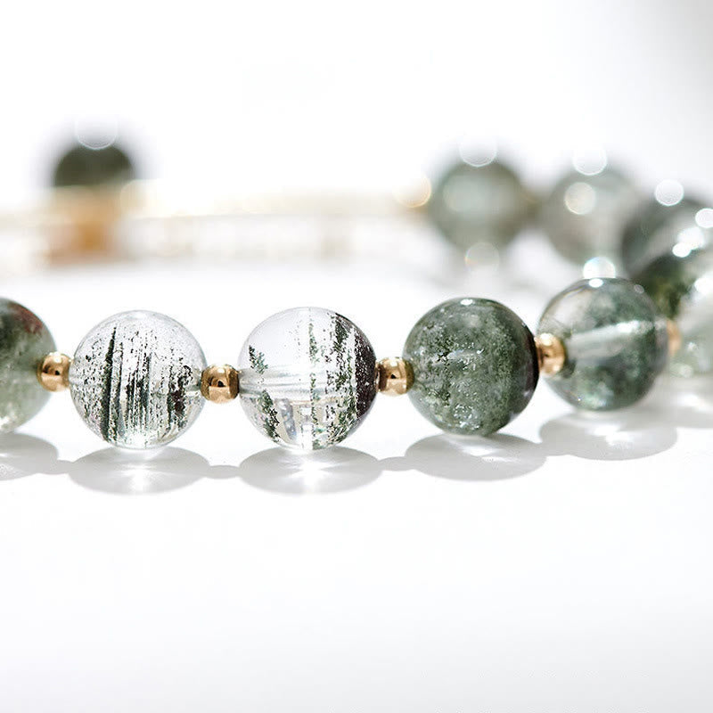 Buddha Stones Green Phantom Crystal Confidence Charm Bracelet