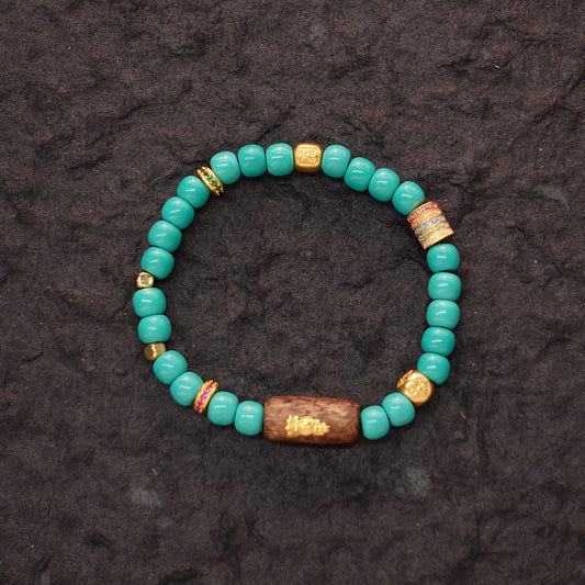 Prosperity & Healing Turquoise Bracelet with Buddha Charm