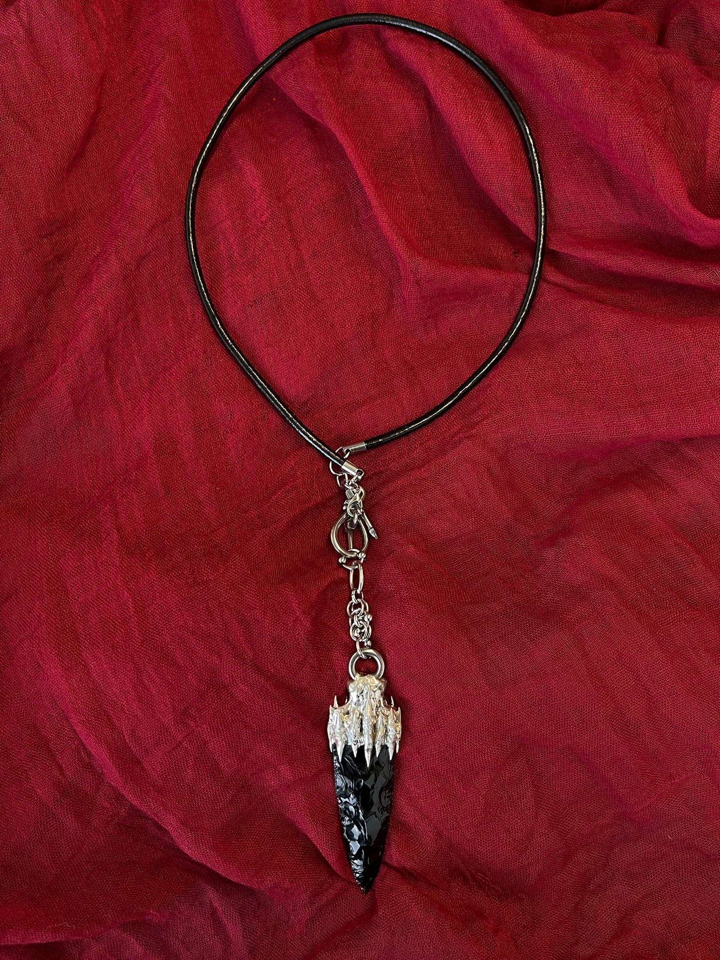 Obsidian Power Spiritual Pendulum Pendant - Protective Energy, Handcrafted Black Obsidian Necklace