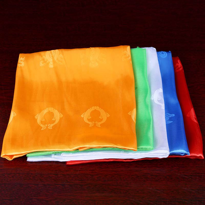 Buddha Stones Tibetan Blessing Auspicious 5 Colors Khata Decoration