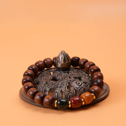 Buddha Stones Ebony Wood Rosewood Peace Balance Bracelet